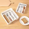 4/5 Compartments Cutlery Organizer Daily Drawer Divider Tray Rectangle Easy Clean Home Kitchen Spoon Fork Separation Box 5
