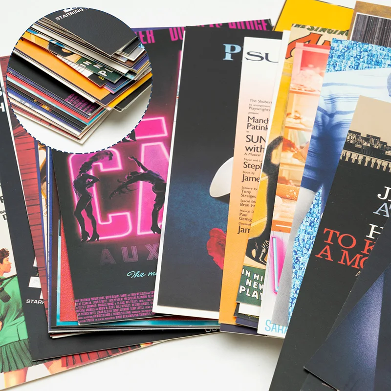 50Pcs Music Drama Postcards Wall Collages For Room Decor Vintage Musical Theatre Posters Decorative Music Bar Aesthetic Pictures home decor posters wall hangings decor