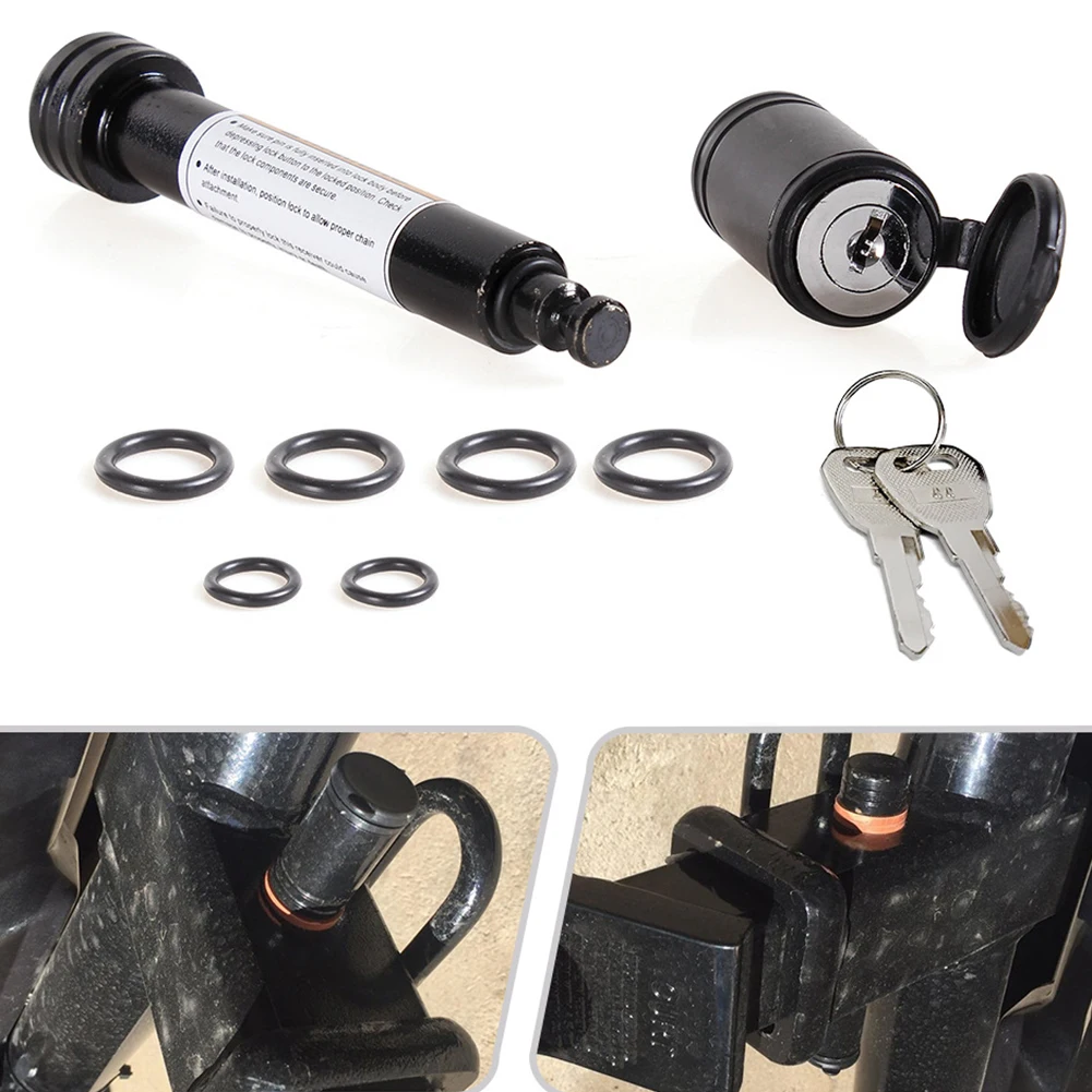 Hitch Receiver Pin Lock 2 Inch Receiver 5/8 Inch Pin Anti-Rattle O-Rings for Tow Truck Boat Bike