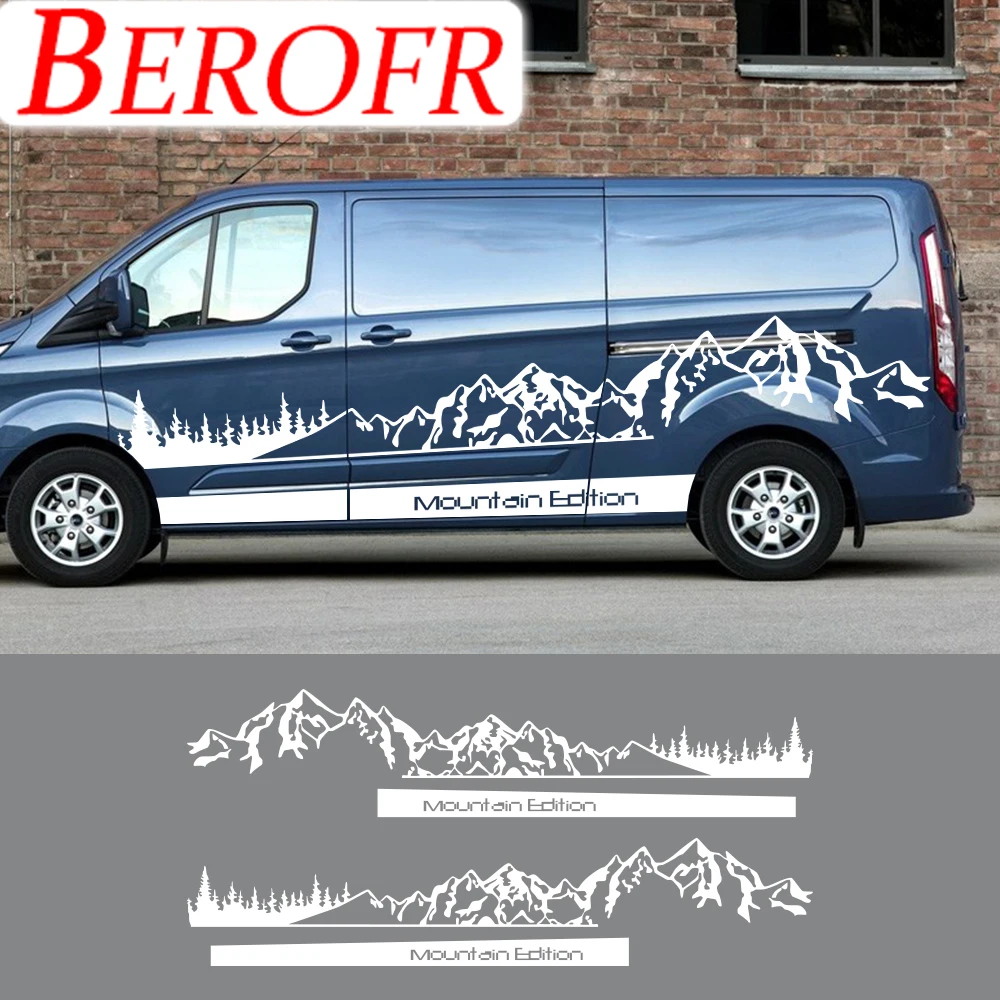 Adesivi Per Auto Per Ford Transit Tourneo Custom Mk6 Mk7 Mk8 Tuning Accessori Camper Van Door Decor Mountain Graphics Decalcomanie In Vinile