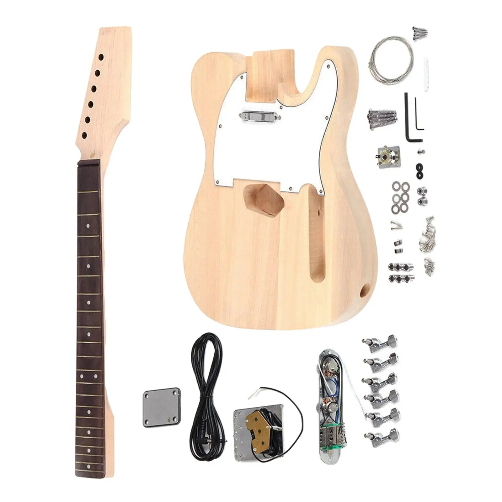 Modern DIY Wood Electric Guitar Kit Replacement Gift for Friends Accessory