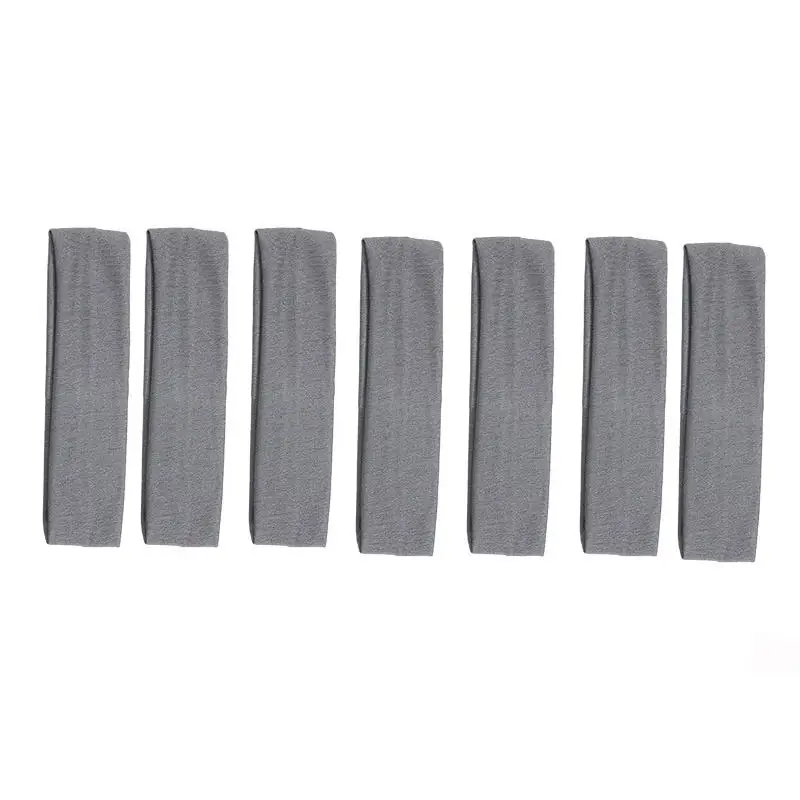 7-teiliges Set Einfarbige Hochelastische Stirnbänder Yoga-Übungs-Stirnband Haaraccessoires Schweißabsorbierende Breite Stirnbänder – Detail 18