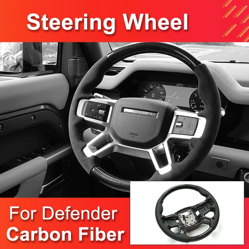 

Carbon Fiber Steering Wheel for Land Rover Defender 90 110 2020-2022 High Quality Nappa Material for New Defender