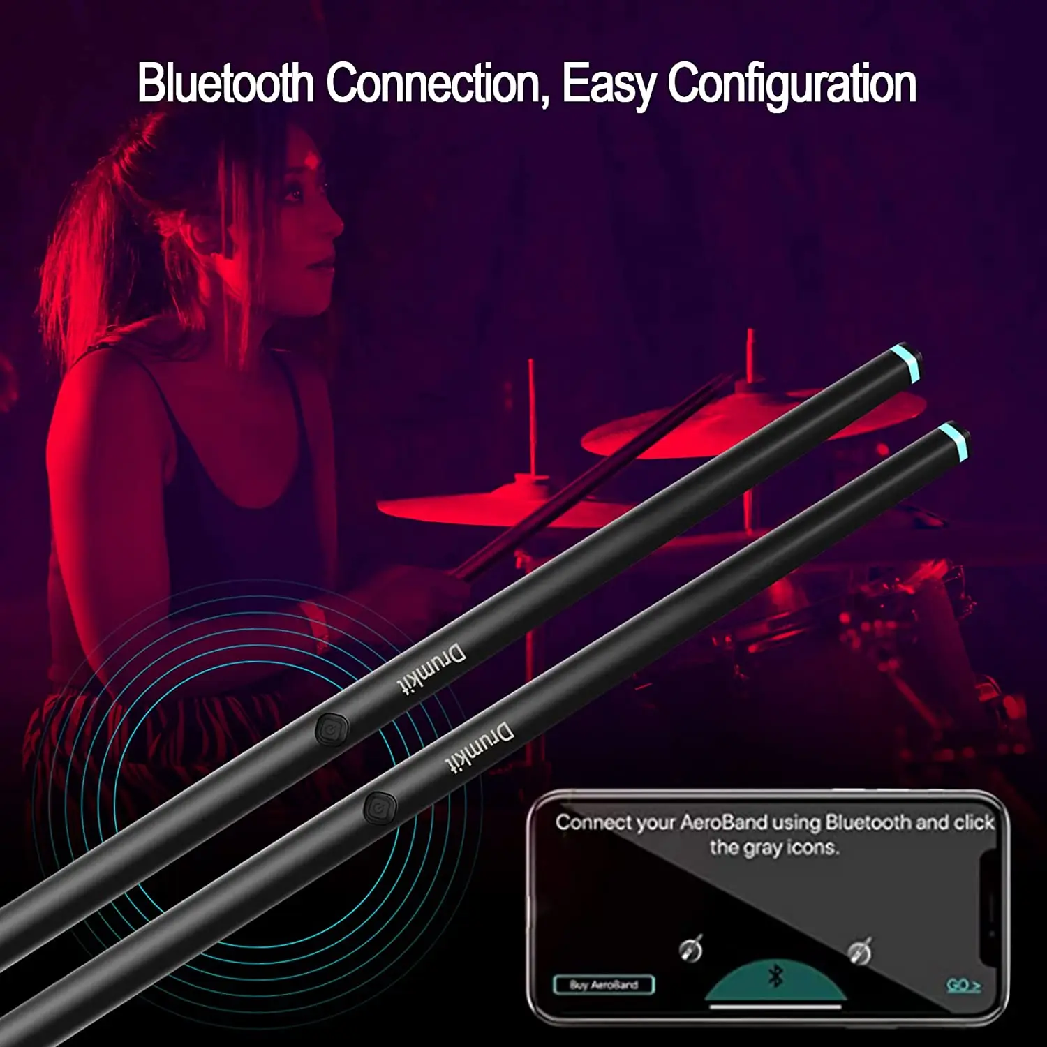 Pocket Drum Electric Air Drum Set Sticks With Drumsticks Pedals Control Console MIDI Function Electronic Drums for Adults Kids