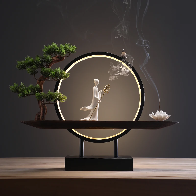 Diffusore Creativo Bruciatore Di Incenso Zen Bruciatore Di Incenso A Riflusso Aromatico Cascata Di Loto Bruleur Decorazione Fondente Casa Ty25Xp