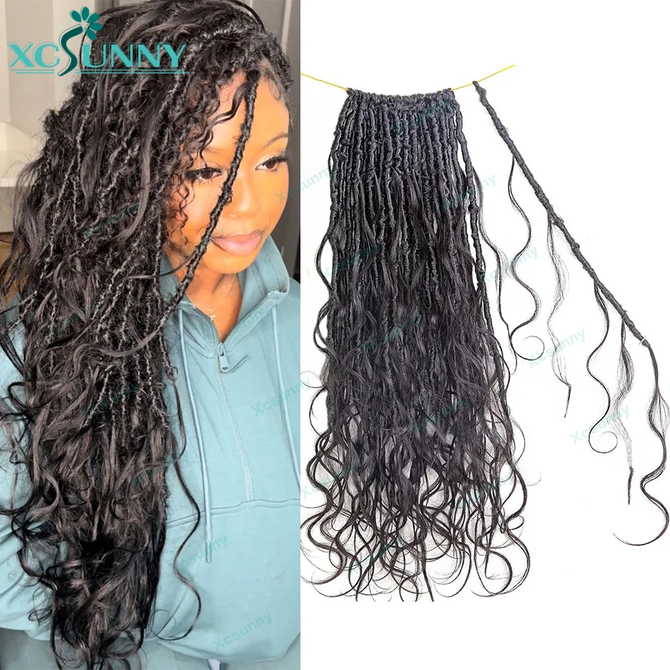 Body Wave Pre Lused Haak Boho Locs Met Mensenhaar Krullen Knooploze Vlecht Godin Locs Gehaakt Haar Met Menselijk Haar Krullende Uiteinden