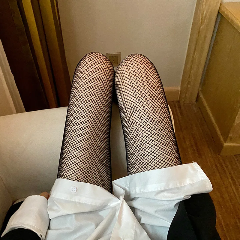 Collants en nylon à maille résille longue pour femmes, bas de corps, bonneterie taille haute, jambes parfaites minces, sexy, savoir chaud