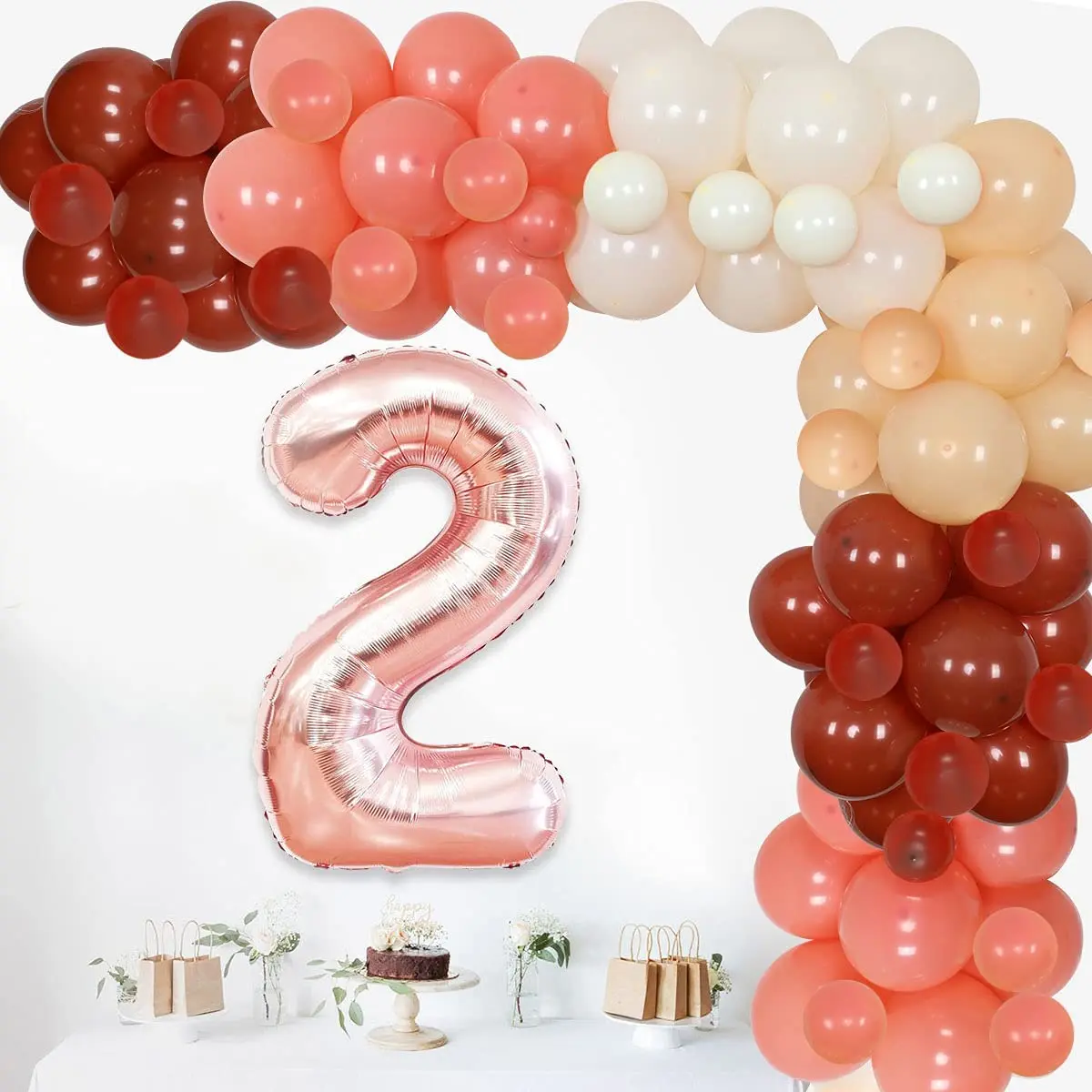 

Boho Rainbow Balloon Arch Kit Birthday Decorations For 2 Years Old Girl Boho Birthday Party Supplies With Number 2 Foil Balloon