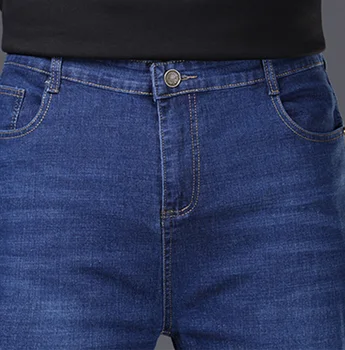 جينز رجالي مقاس كبير 10XL سروال دينم مستقيم الساق كبير الحجم قابل للتمدد بنطلون فضفاض ملابس غير رسمية مريحة تناسب 160 كجم - Image 5