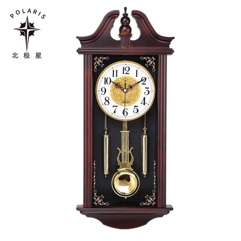 Chinese Wall Clock Retro Silent Pendulum Swing Clocks C  