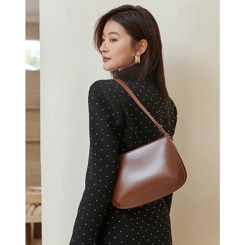 Newest Genuine Leather Women's Underarm Bags Fashion Versatile Small Handbags High Quality Ladies Shoulder Crossbody Bags