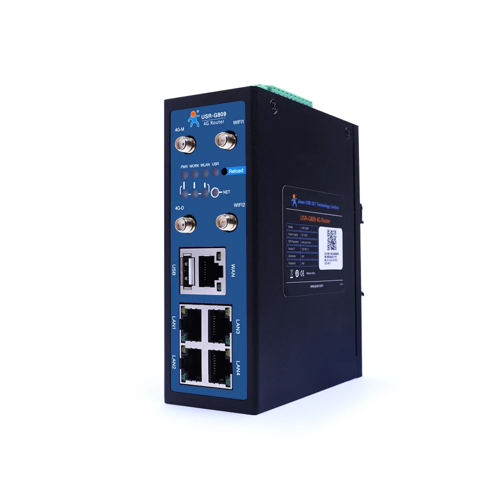 다기능 고성능 딘레일 4G 산업용 제어 장치 USR-G809 지원 VPN, 이메일/SMS/비정상 알람