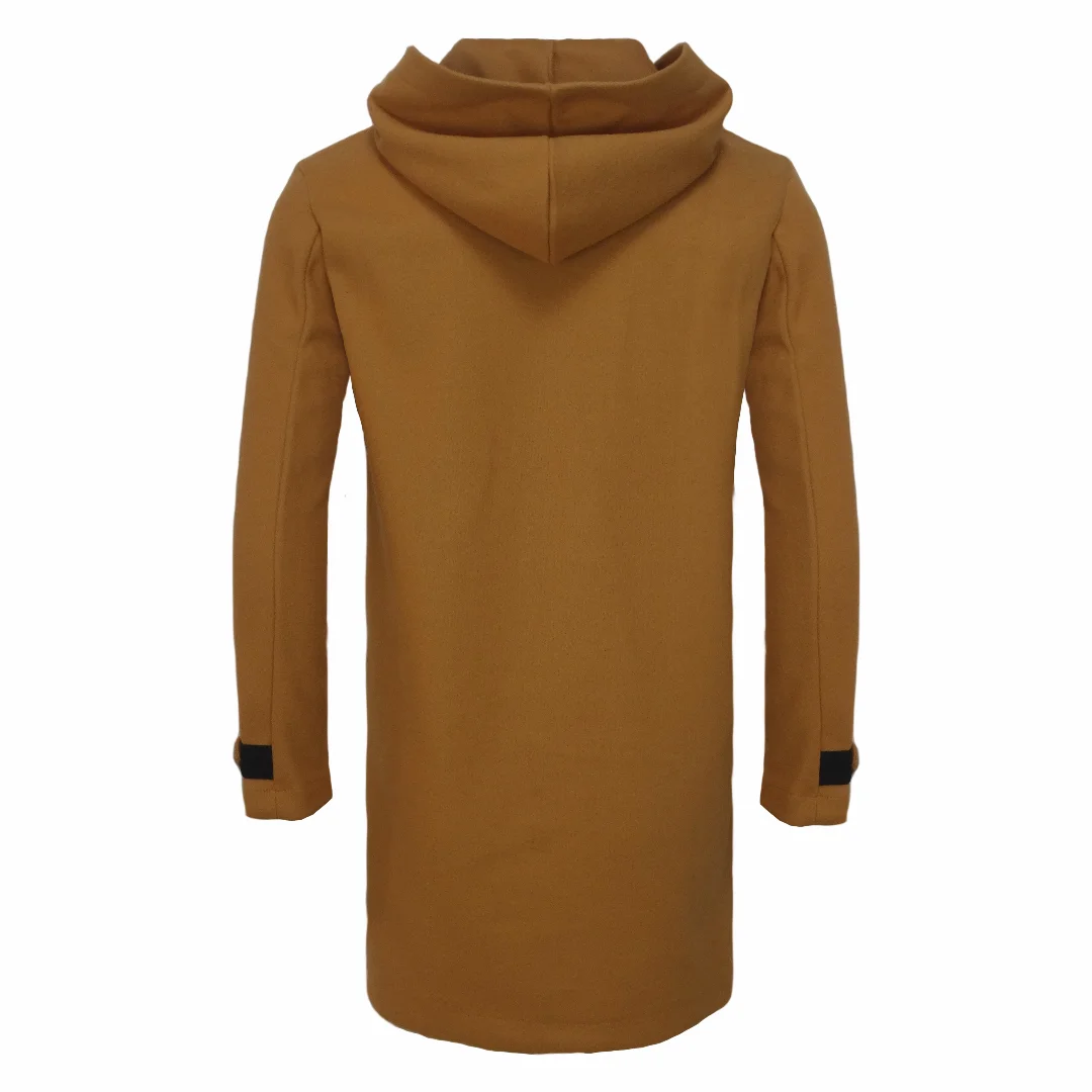 Streetwear Casual Men's Jacket Windbreaker Horn Buttons Loose Hooded Overcoat Jackets Extra-long Men Clothing For Autumn Winter