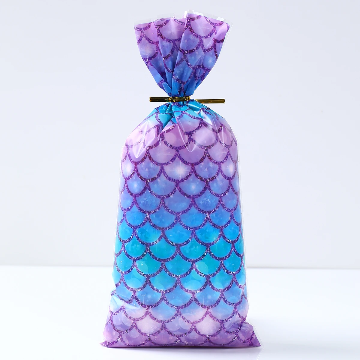 25/50Pcs Mermaid Candy Bags for Birthday Decor Mermaid Scales Cookies Gift Bag Packaging Supplies Girls Mermaid Party Decoration