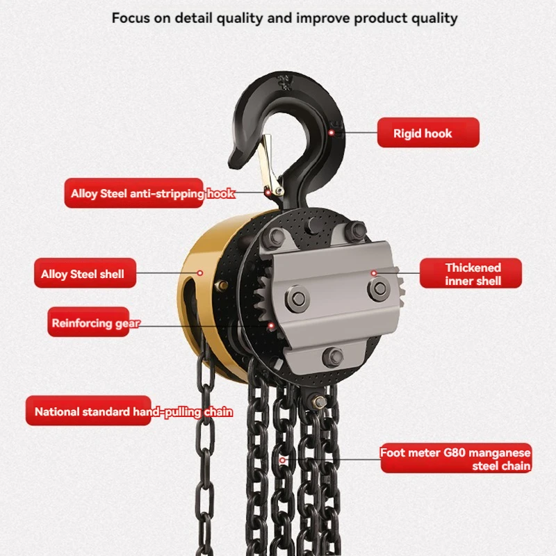 National standard hand chain hoist 2 tons 1 ton 3 tons 5t round manual hoist chain crane inverted manual chain hoist