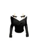 plus Size Sexy Knot Knitted Top Women's Spring Autumn New Sle Slimming Pure Desire Fake Two-Piece Knitwear