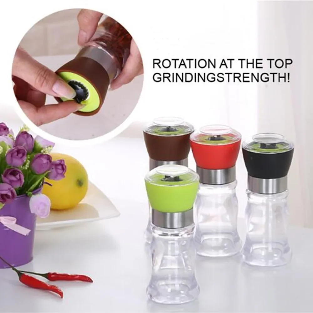 Salt Pepper Mill Grinder Pepper Grinders Shaker Spice Container Seasoning Condiment Jar Holder Kitchen Grinding Bottles Tools