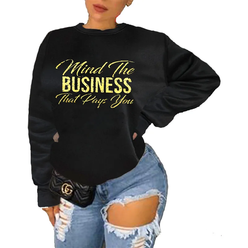 Autumn 2021 Women\'s Printed Long-sleeved Hoodi O-Neck Casual Large Size Loose Sweatshir Ladies Fashion Plus Size Graphics Tops