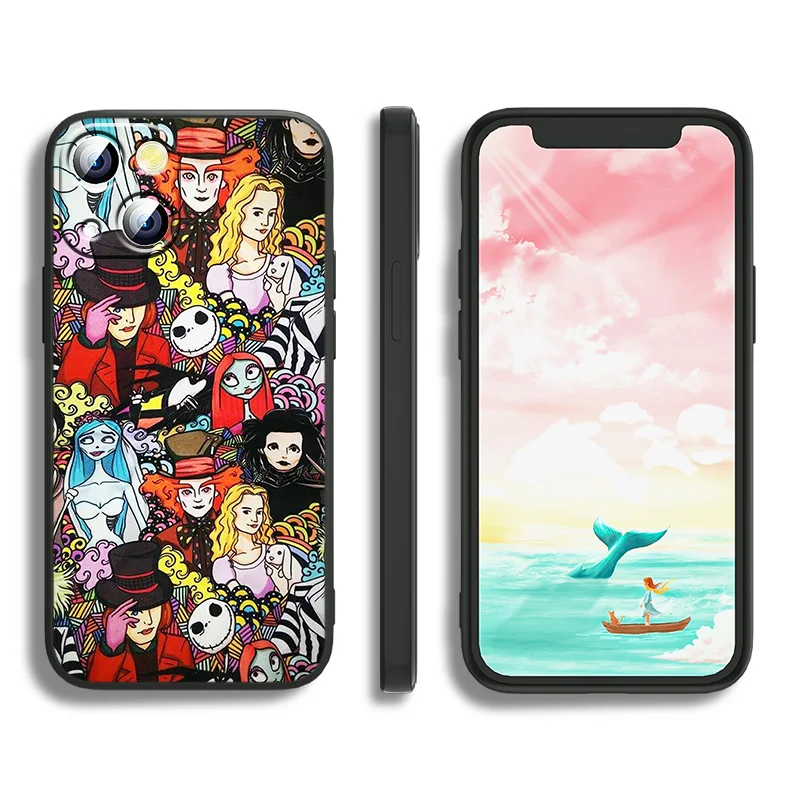 Silicone Cover The Nightmare Before Christma For Apple iPhone 13 12 11 Pro Max mini XS XR X 8 7 6S 6 5 Plus Black Phone Case iphone 13 pro max case clear