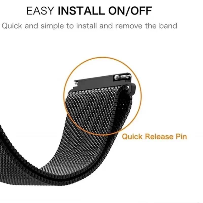 Milanese Stainless Steel Magnetic Watch Band - Adjustable Metal Strap Bracelet