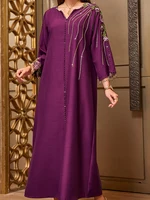 Mia Muse Dubai Luxury 2025 Abaya Dress Islamic Party Wear Women's V-Neck Long Sleeve Embroidered Maxi Gown Eid Night UAE Designe 6