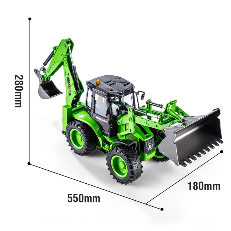 Hiuna 1:14 Remote Control Excavator Loader Two-Way Forklift Sound and Light Simulation Engineering Car Model Toy Children's Gift 6