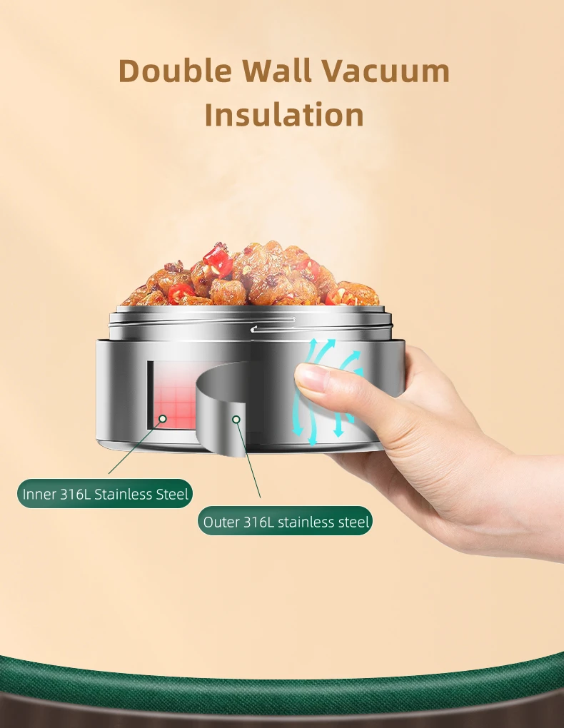 Description Picture 6 of itemMultilayer Lunch Bento Box Stainless Steel Insulated Portable Food Thermal Jar For Adult Food Container Box with Portable Bag