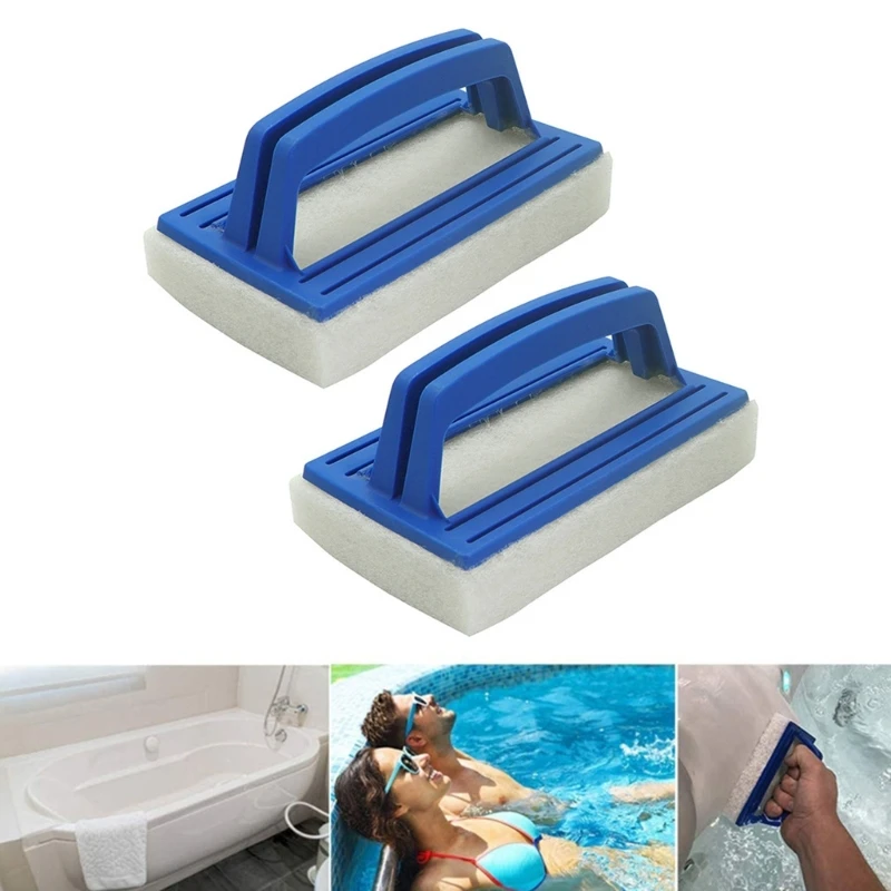 

Pool Wall Brush, 2Pcs Pool Scrubbing Brush Soft Hot Tub Cleaning Brush Cleaner