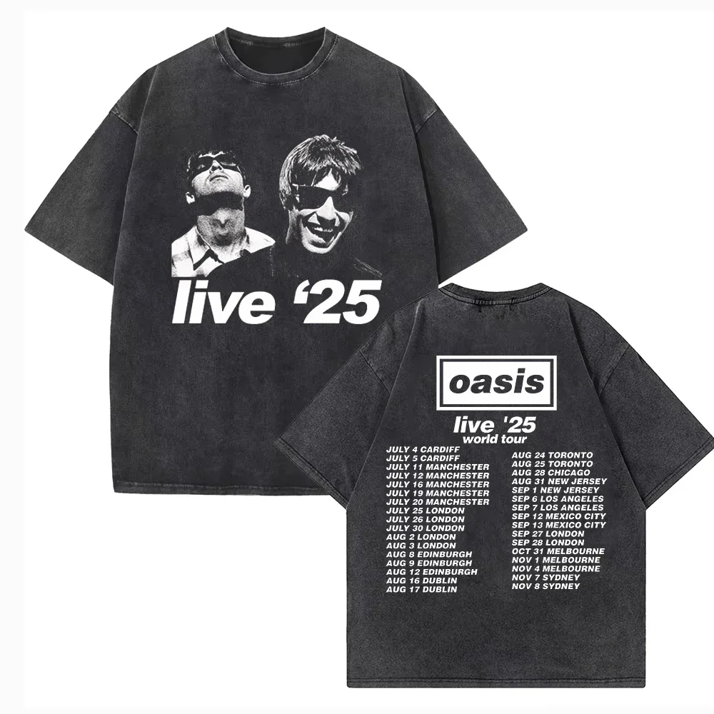 oasis Los Angeles T-shirt M 黒 Official Oasis T Shirt Reunion Tour 25 Decca Logo Supersonic