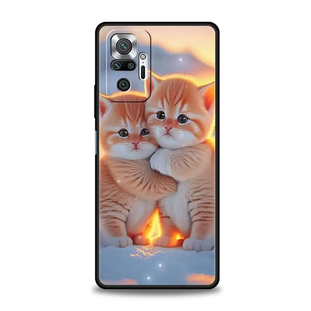 Kiss Cat Cute Kitten Black Phone Case