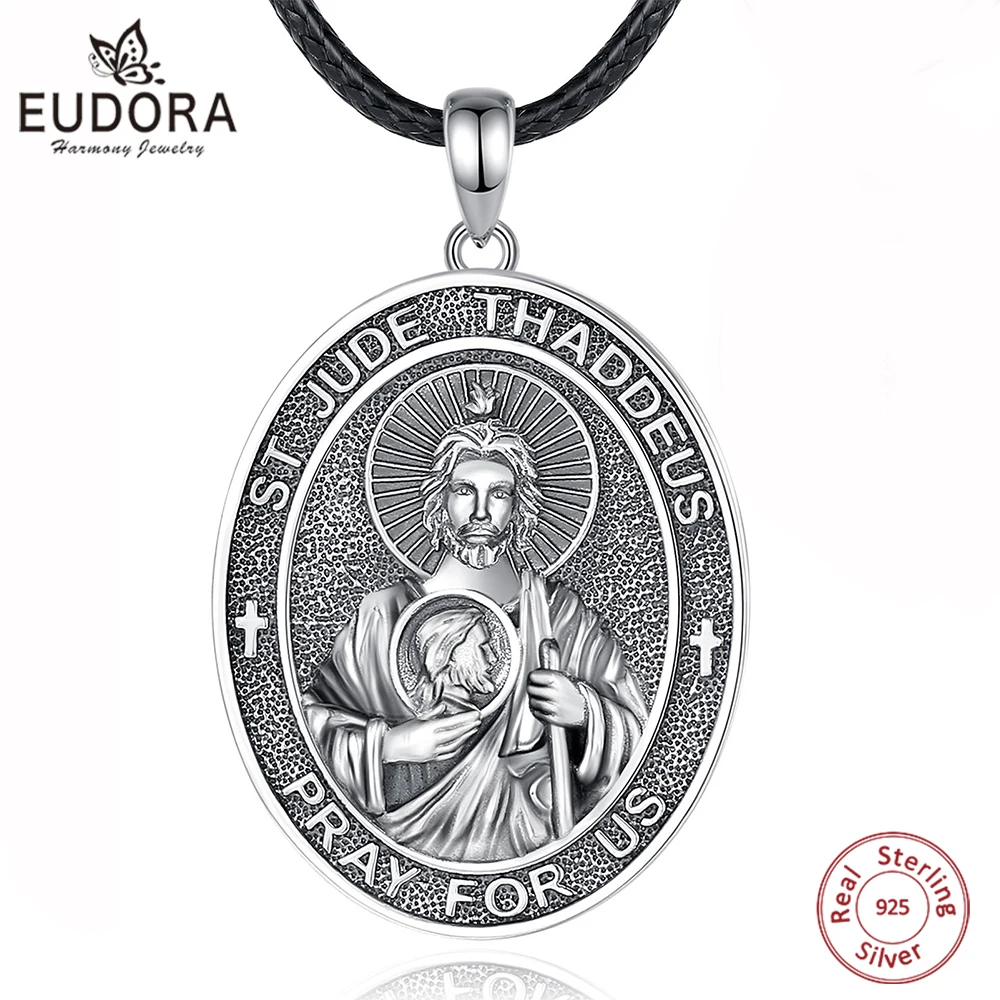 Eudora 925 Sterling Silver Saint Judas Thaddeus Necklace Patron