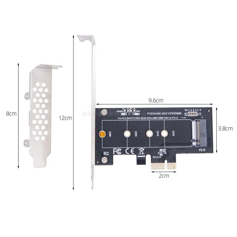 M.2 NVMe SSD NGFF to PCI-e 3.0 X4 Adapter for 22110, 2280, 2260, 2242, 2230 SSDs | Enhance PCI NVMe Performance M.2 NVMe SSD NGFF to PCI-e 3.0 X4 Adapter for 22110, 2280, 2260, 2242, 2230 SSDs | Enhance PCI NVMe Performance