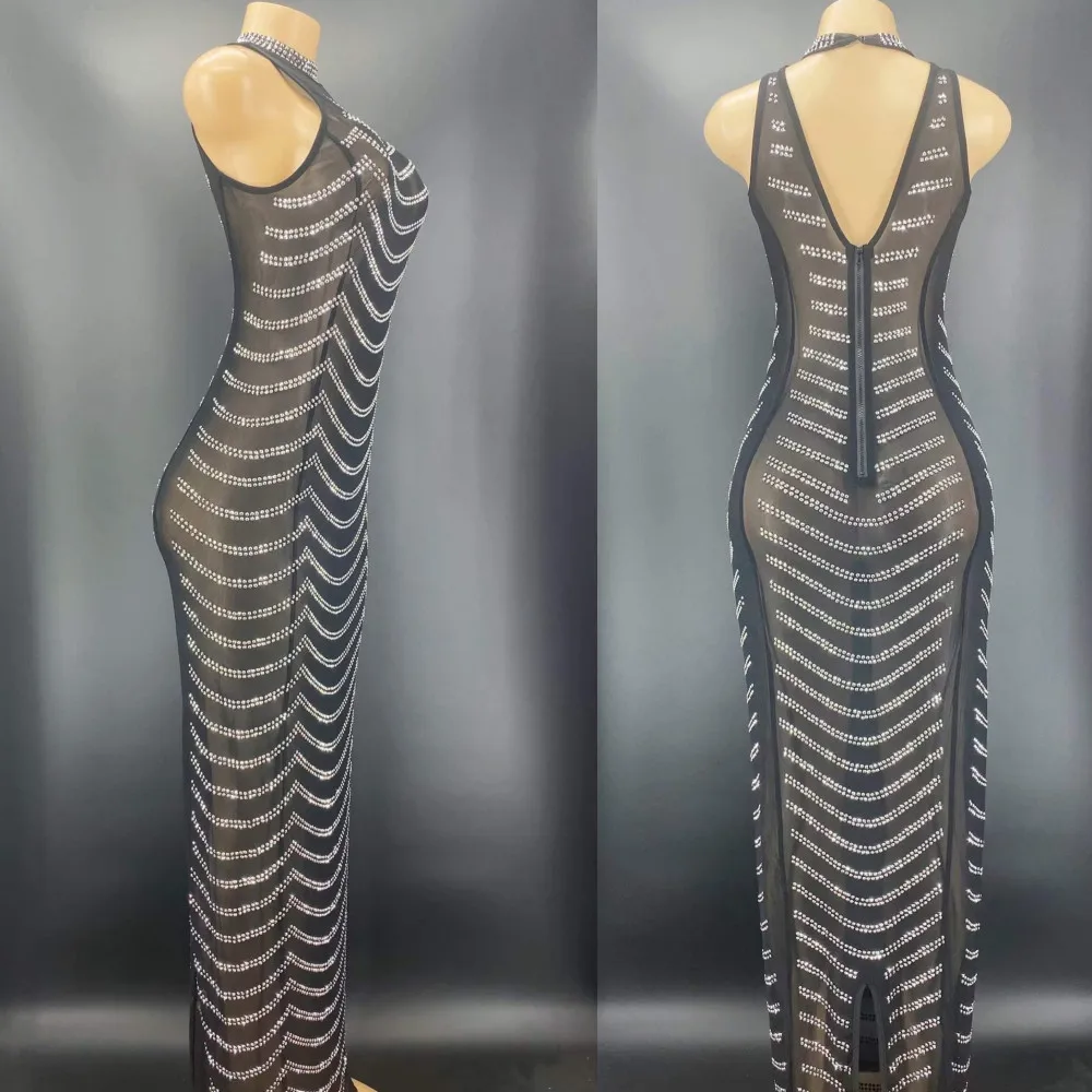 

Sparkle Crystal Rhinestones Sequin Long Prom Dress for Women Glam Backless Sexy Crystal Party Dress Celebrities Outifts