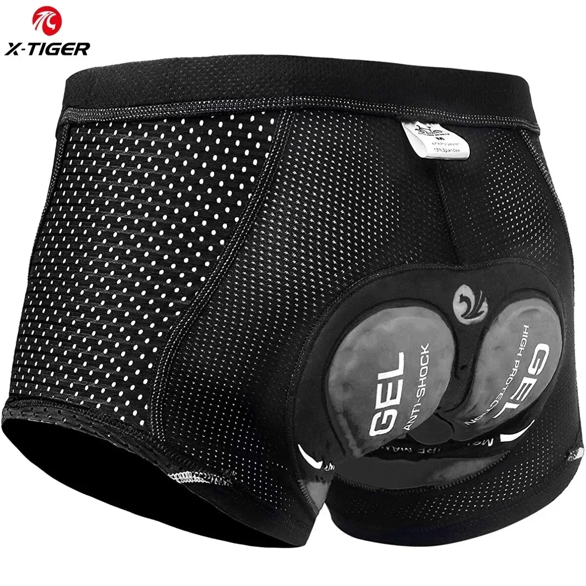 Cycling Underwear X-TIGER 5D Men's Gel Padded Breathable Mesh Cycling Underwear Shockproof Mountain Bike Shorts