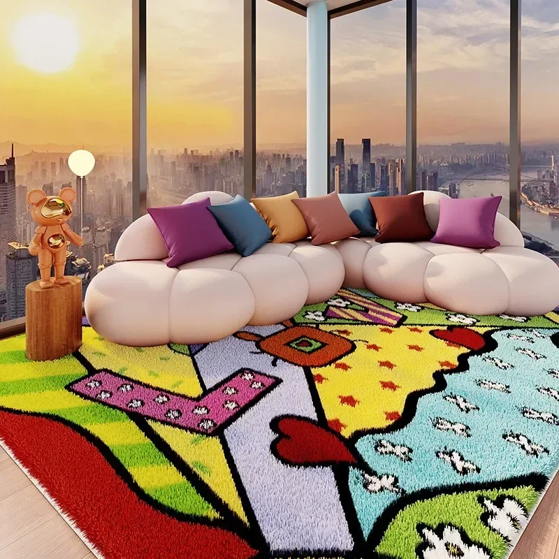 Carpet for Living Room Colorful Large Area Cartoon Bedroom Bedside Plush Rugs Cute IG Sofa Coffee Table Floor Mats Ковер Tapete