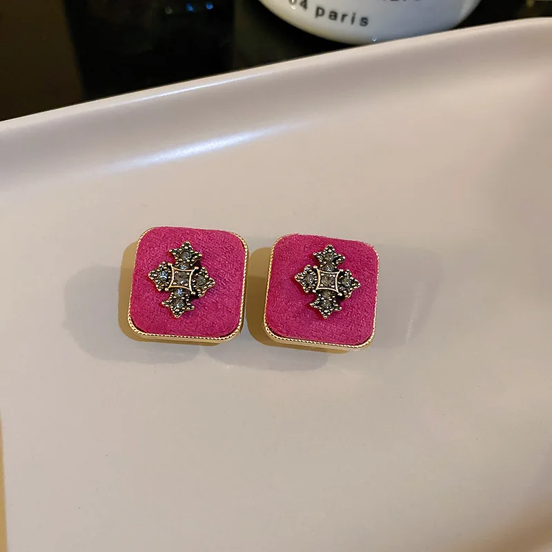 Cloth Stud Earrings Cross Earrings for Women Party Jewelry Accessories Simple stud earrings cross earrings