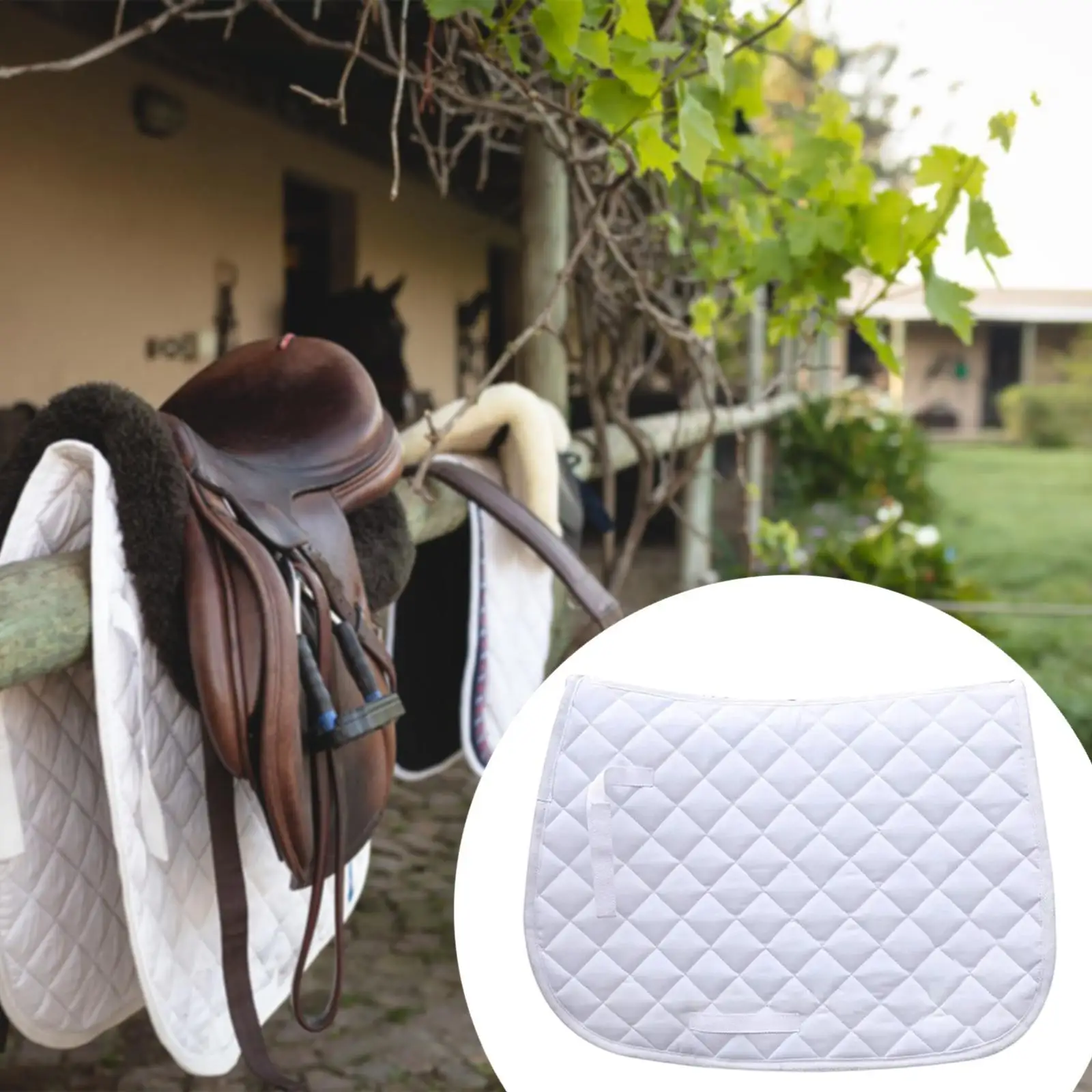 Saddle Pad for Horse Padding Shock Absorbing Soft Portable Thickening Protect Thighs Dressage Pad for Outoor Sports Equestrian