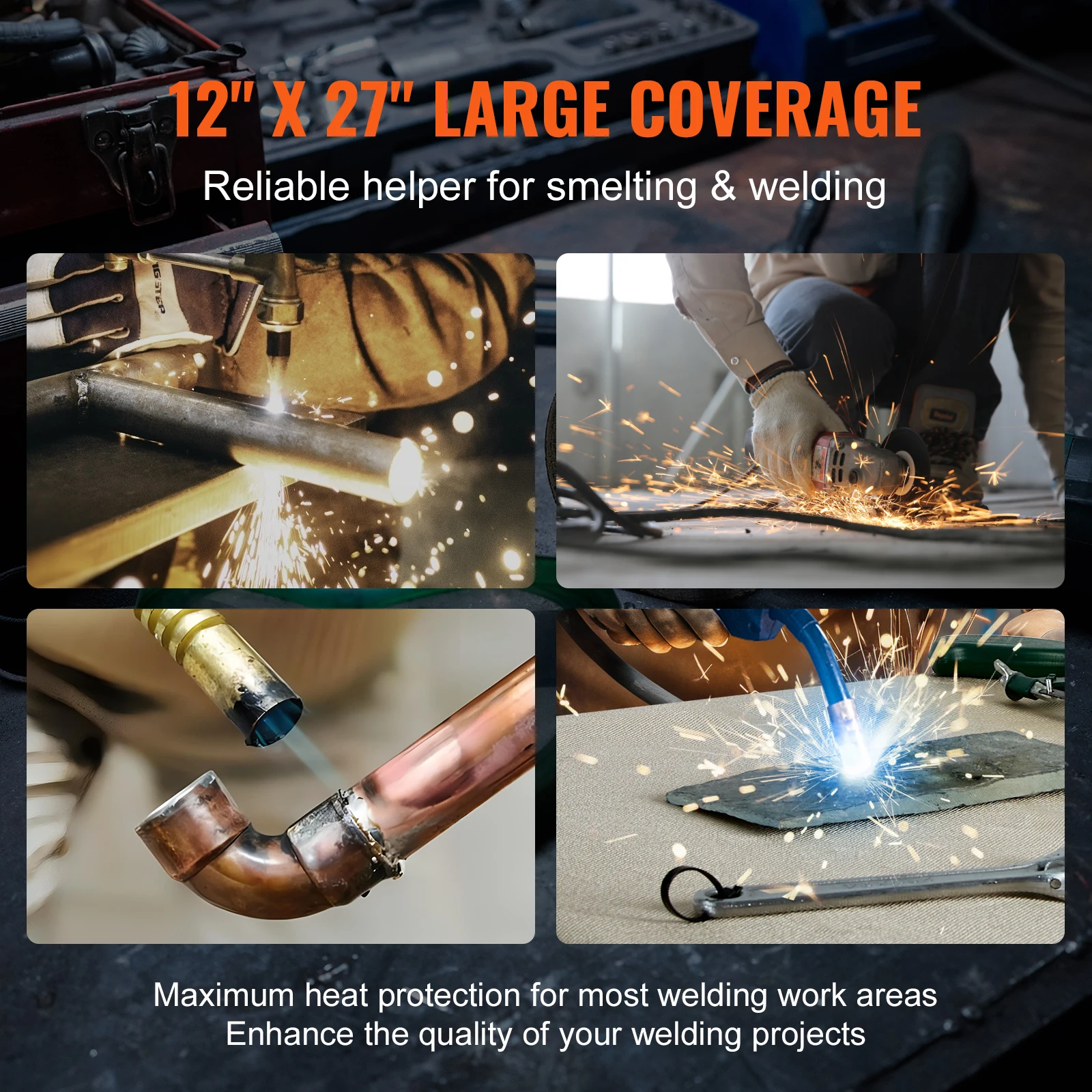Carbon Felt Welding Blanket Fireproof - 12" X 12" Square Fire Resistant