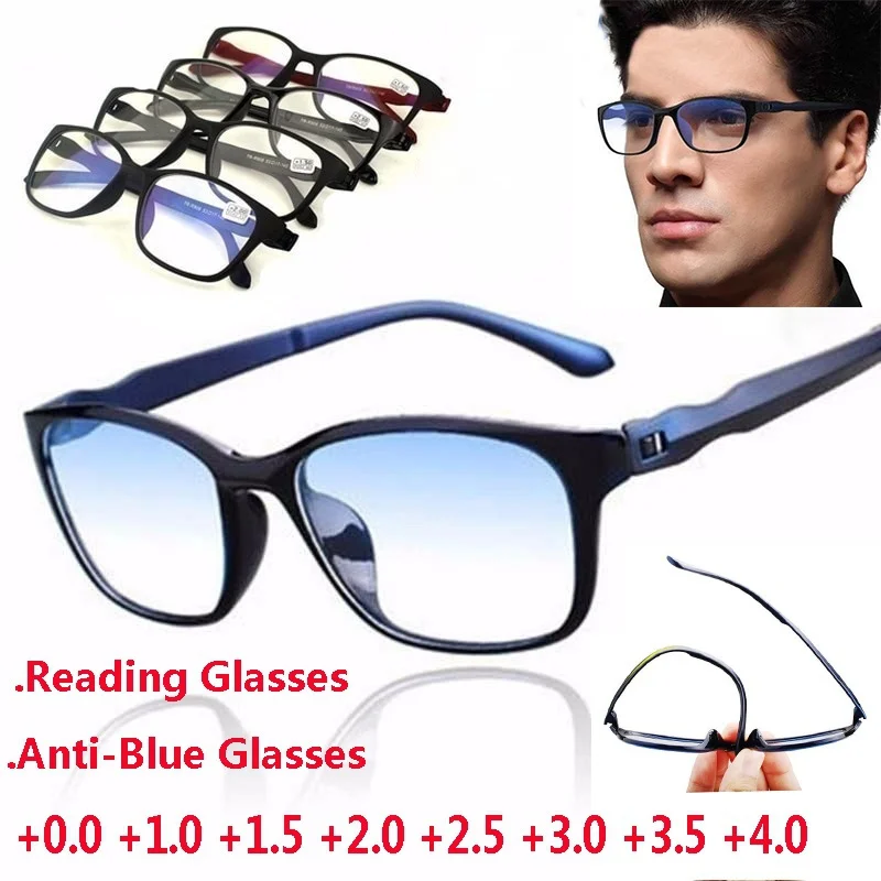 Anti Blue Reading Glasses Presbyopic Eyeglasses Men Antifatigue