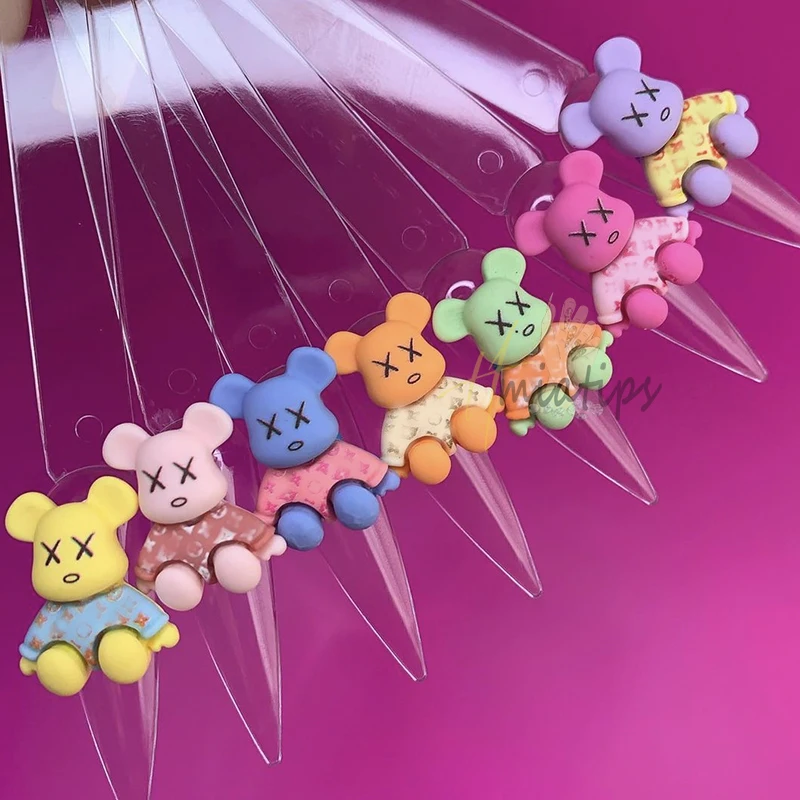Kawaii Resin Cartoon Bear 10Pcs Cute Cartoon Nail Charms Decoration Luxury Designs DIY Manicure Decoration