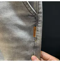 Short en jean droit rétro d'été pour homme, brodé, gris délavé, décontracté, style cowboy, jorts, short en jean pour homme 6