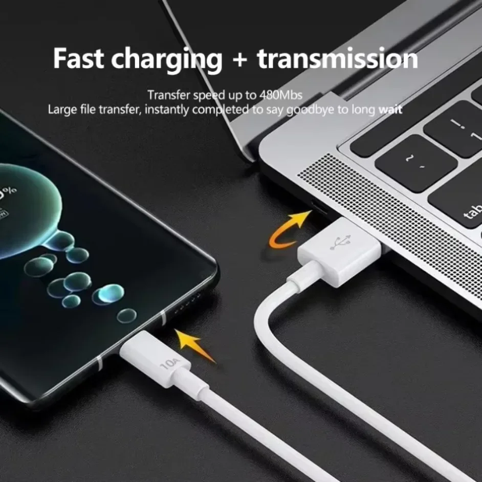 Universal 120W USB Type C Cable 10A Super Fast Charging Cable 1M/1.5M/2M For Xiaomi Smasung S24 S23 Huawei P70 Honor Data Cord - 4