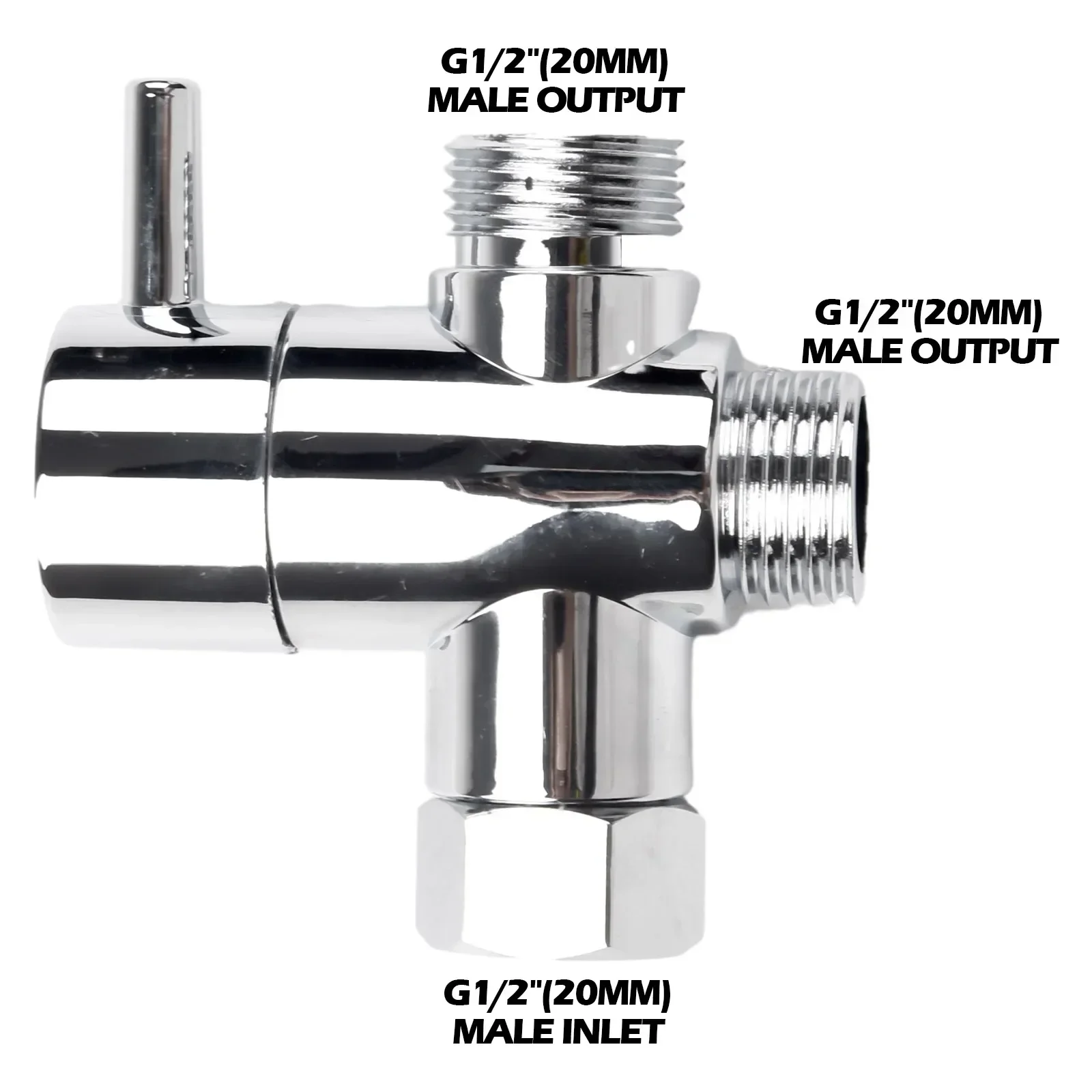 1/2 Inch 3-Way T-Adapter Bath Shower Head Arm Mounted Diverter Valve Tap Shower Water Distributor Faucet Bathroom Parts