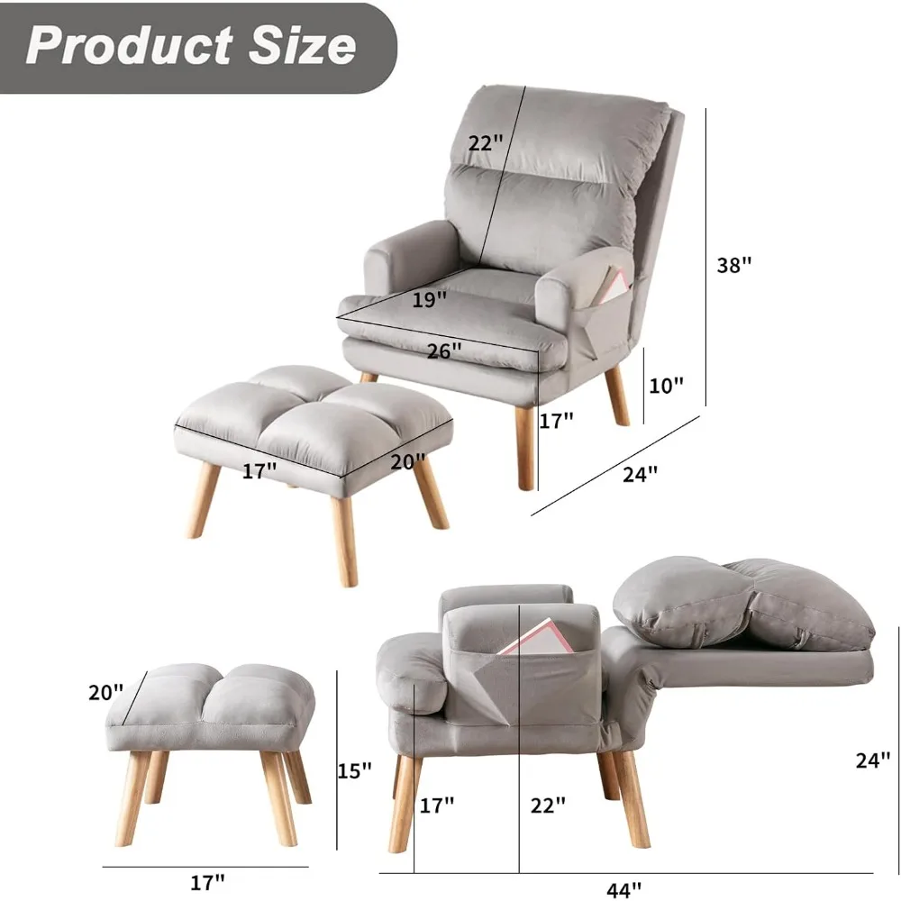 Accent Chair with Ottoman, Lounge Chair 2