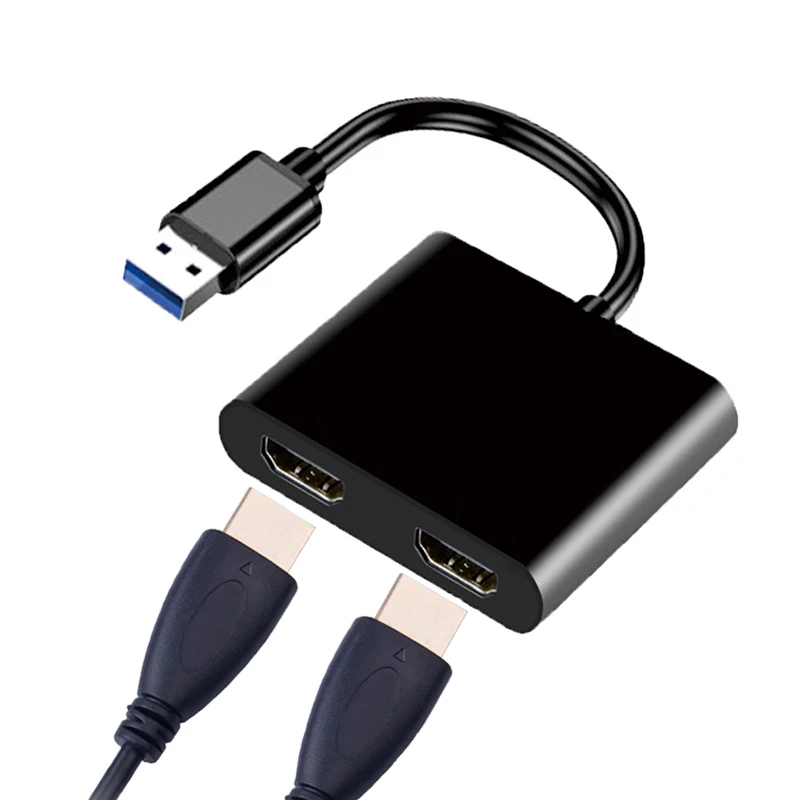NkuUSBDockStationHubUSB30toDualHDDisplayConverterAdapter