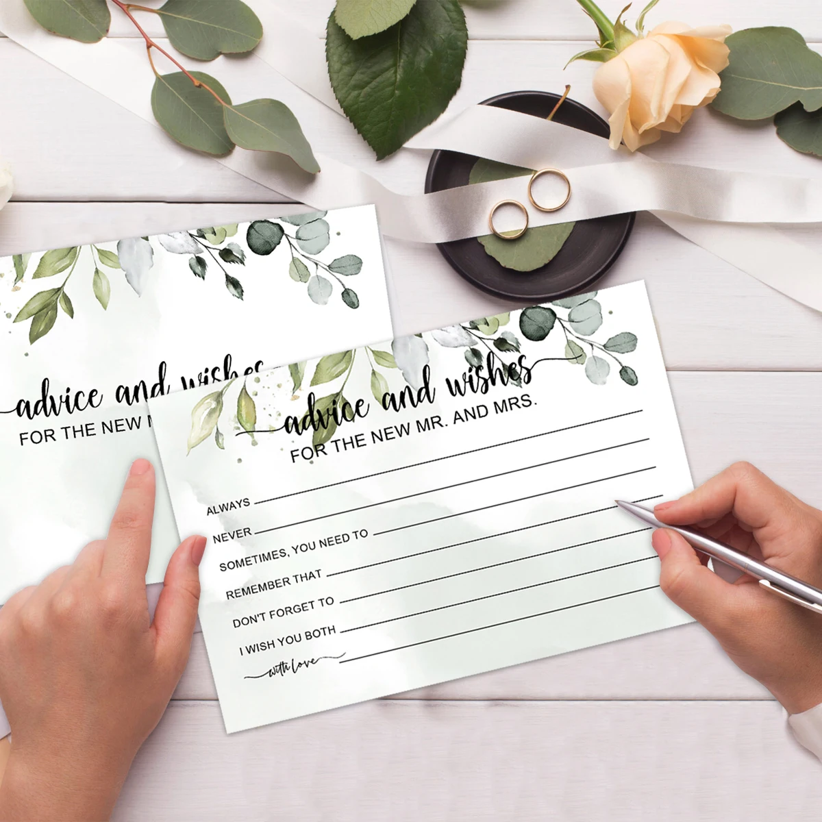 Greenery Wedding Advice Cards 4