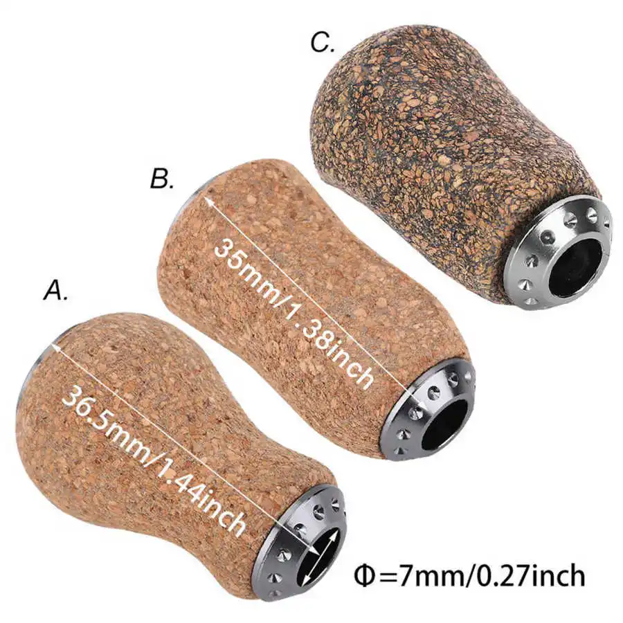 1pcFishingReelHandleKnobDIYWoodCorkHandleKnobsReplacement
