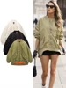 ZBZA Women's Spring Autumn Round Neck Loose Bomber Jacket New Oblique Pocket Zipper Oversized Jacket Coat Chic Female Outerwear 1
