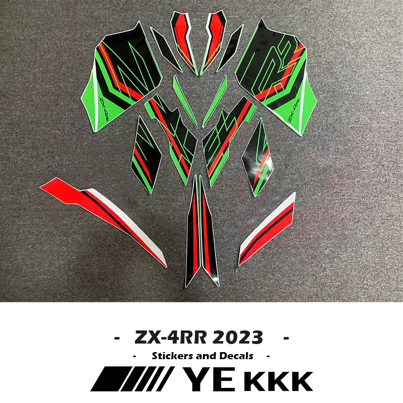 カワサキzx-4r-zx-4rr-4r-4rr-2023用の車のフェアリングステッカーoemレプリカセット