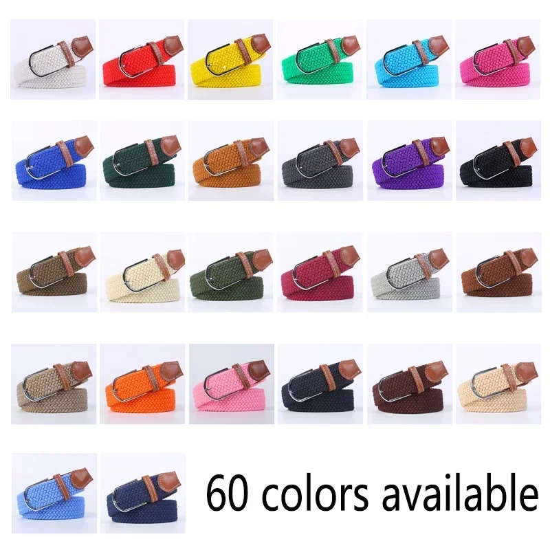 Female Casual Knitted Pin Buckle Canvas Belt Canvas Belts Jeans Belts For Men 107/120/130cm